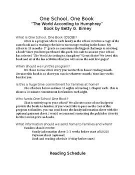 Preview of One School One Book (The World According to Humphrey Admin Kit)