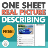 One Sheet Real Picture Describing - Speech Therapy Freebie
