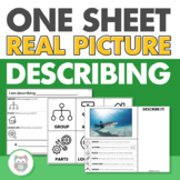 One Sheet Real Picture Describing for Speech Therapy - No Print