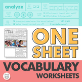 Vocabulary Worksheets | Real Pictures, One Sheet | Speech 