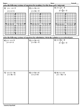 Preview of One Solution, No Solution, Infinitely Many Solutions - Two separate worksheets