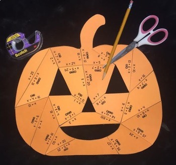 Preview of One Step Addition and Subtraction Equations - 6th Grade Math Pumpkin Puzzle