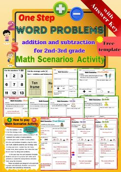 Preview of One Step Addition and Subtraction Word Problems Activity for 2nd-3rd Grade