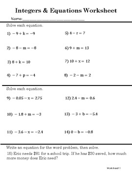 Preview of One-Step Algebra Problems - Dynamic Algebra Practice Series - Set 4