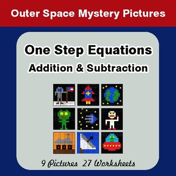 One Step Equation - Addition & Subtraction - Color-By-Number Math Mystery Pictures