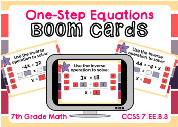 Preview of One Step Equation Boom Cards-Digital Task Cards