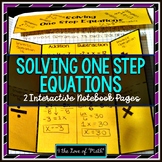 One Step Equation Interactive Notebook Page and Practice Sheet