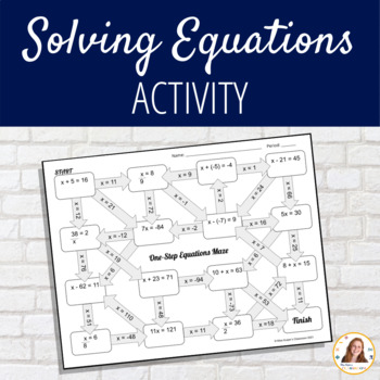 Preview of Solving One Step Equations Maze Activity