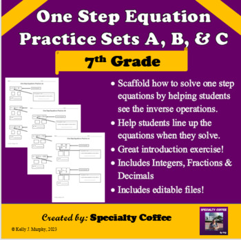 Preview of One Step Equation Practice Bundle. Editable Files Included!