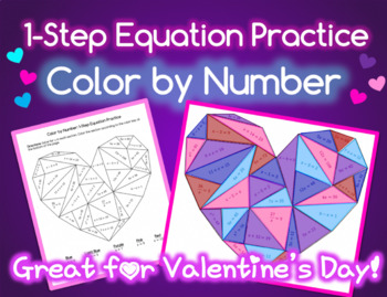 Preview of One-Step Equation Practice: Color by Number