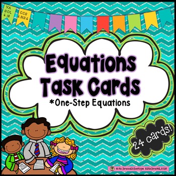 Preview of FREEBIE! One-Step Equation Task Cards-Algebra
