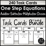 One Step Equation Task Cards Bundle Addition Subtraction M