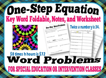 Preview of One-Step Equation Word Problem Bundle for Intervention & Special Education Class