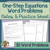 One Step Equation Word Problems