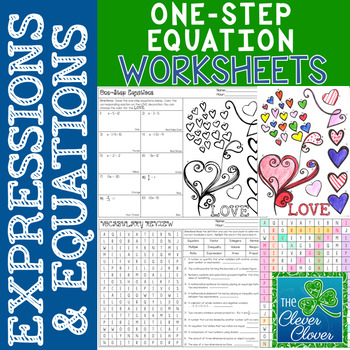 Preview of One-Step Equations Worksheets