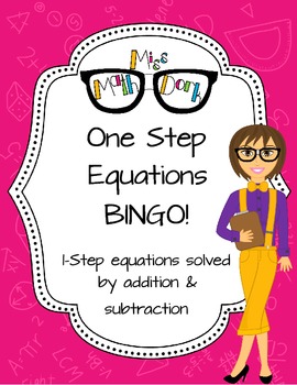 Preview of One-Step Equation (adding & subtracting whole numbers) BINGO! 