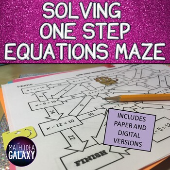 Preview of One Step Equations Maze Activity