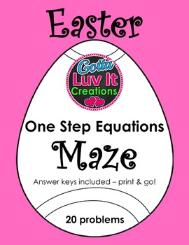 Preview of Easter Math Spring Math Solving Equations One Step Equations Math Maze