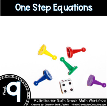 Preview of One Step Equations 6th Grade Math Stations Now®️ - Math Game - Math Activity