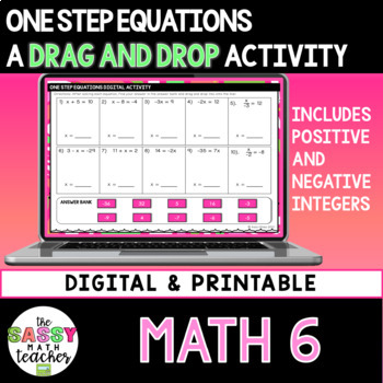 Preview of One Step Equations Digital Activity