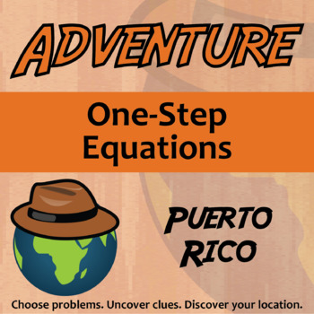 Preview of One-Step Equations Activity - Printable & Digital Puerto Rico Adventure