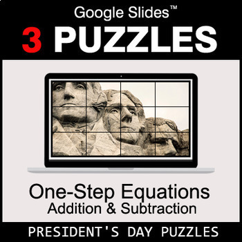 Preview of One-Step Equations - Add & Sub - Google Slides President's Day Puzzles