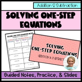 Preview of One-Step Equations (Add/Subtract) | Guided Notes & Teacher Slides