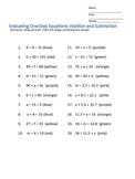 One-Step Equations: Adding & Subtracting