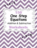 One Step Equations - Addition & Subtraction Worksheets