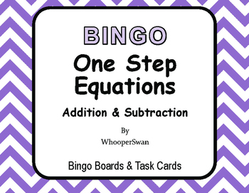 Preview of One Step Equations (Addition & Subtraction) - BINGO and Task Cards