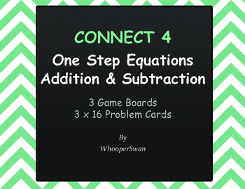 Preview of One Step Equations (Addition & Subtraction) - Connect 4 Game