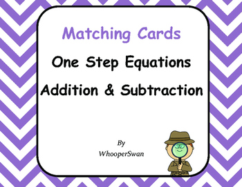 Preview of One Step Equations (Addition & Subtraction) - Matching Cards