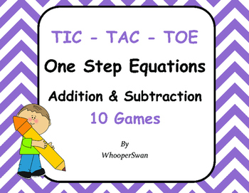 Preview of One Step Equations (Addition & Subtraction) Tic-Tac-Toe