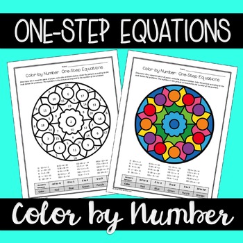 One-Step Equations: Algebra Color by Number by Sine on the Line | TpT