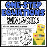 One-Step Equations (All Operations) | Solve & Color Math A