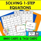 One Step Equations Bingo Game | Task Cards | Digital & Printable