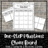 One-Step Equations Choice Board Worksheet | Exit Ticket | 
