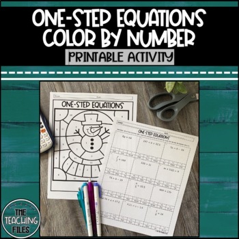 Preview of One Step Equations Color By Number | Winter Activity