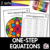 One-Step Equations Color by Code Worksheets - Add, Subtrac