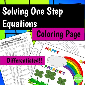 Preview of One Step Equations Coloring Page (St. Patrick's Day Theme)
