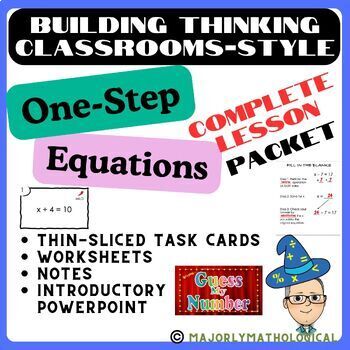 Preview of One-Step Equations Complete Lesson - Building Thinking Classrooms Style