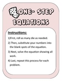 One-Step Equations Die Task