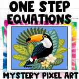 One Step Equations Digital Pixel Art Activity - Tropical Toucan