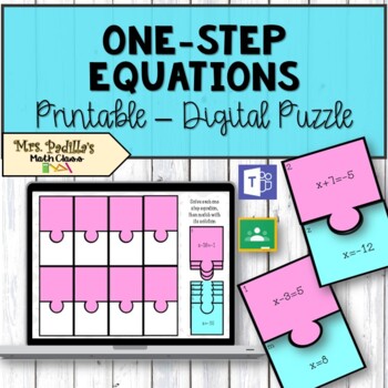 Preview of One-Step Equations Digital Puzzle Activity | Distance Learning