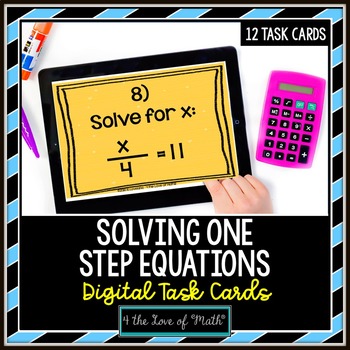 Preview of One Step Equations: Digital Task Cards