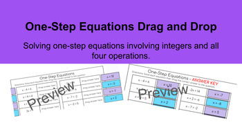 Preview of One-Step Equations Drag and Drop