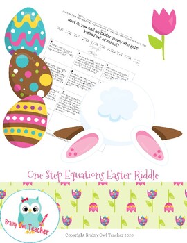 Preview of One Step Equations Easter Riddle