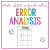 One-Step Equations Error Analysis