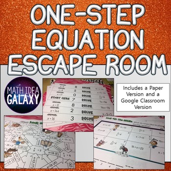 Preview of One Step Equations and Inequalities Escape Room