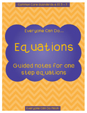 One Step Equations Guided Notes